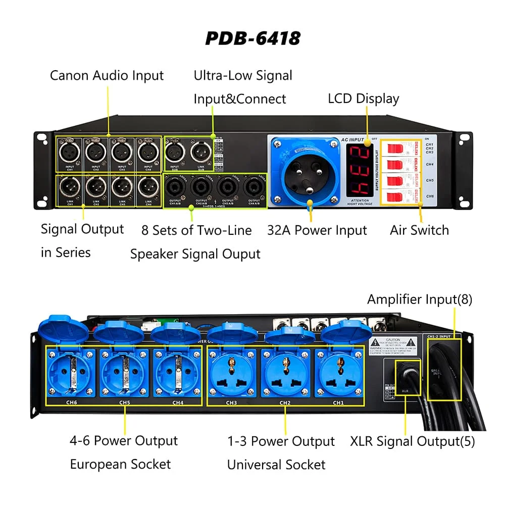 Источник питания для передачи звука сценического освещения линейный динамик