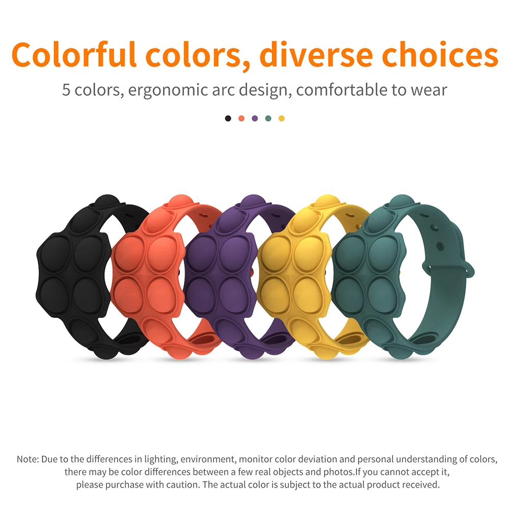 Juguetes de descompresi&oacute;n de burbujas, pulsera con hoyuelos para aliviar el estr&eacute;s, de silicona suave-5