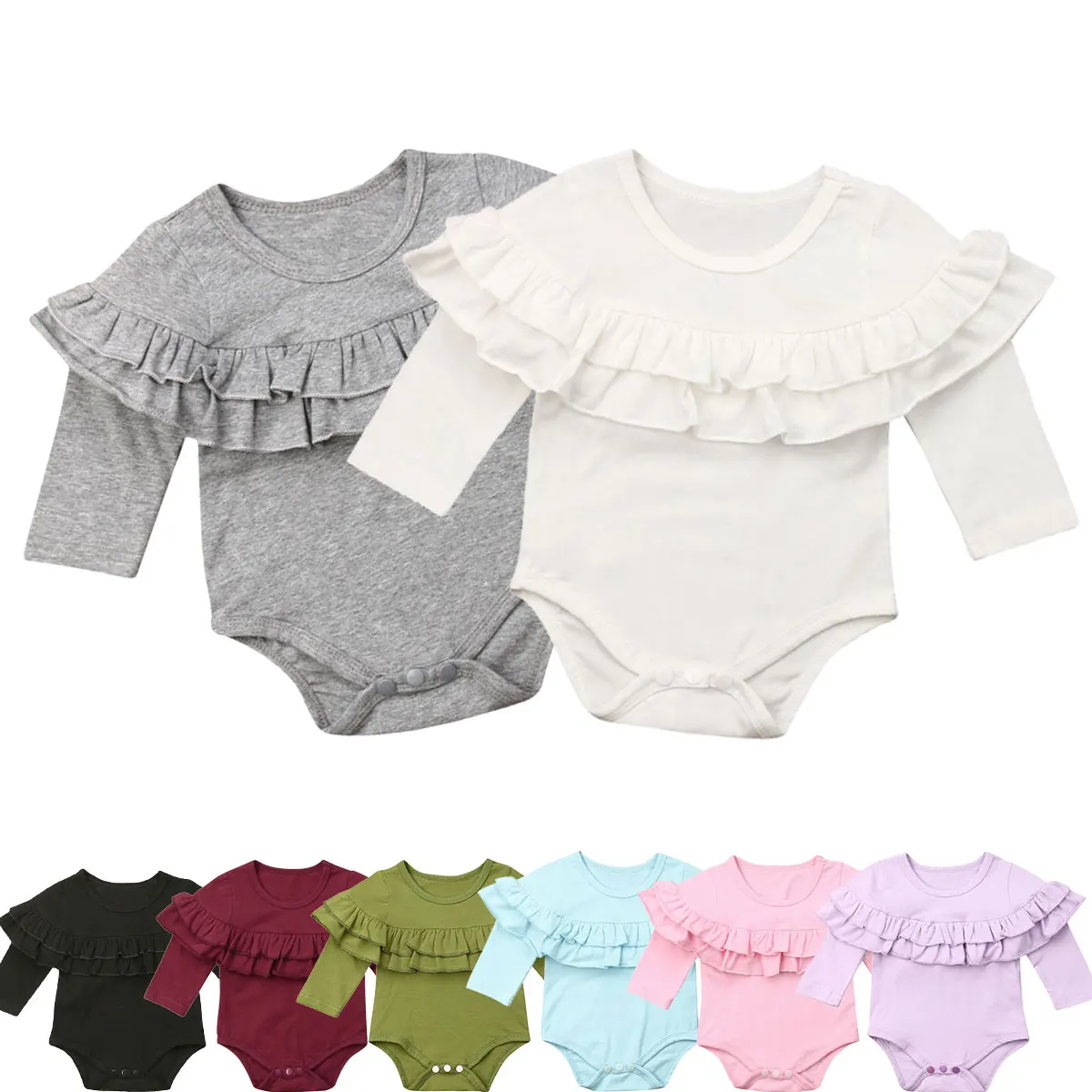 Комбинезоны с длинными рукавами для новорожденных девочек от 0 до 18 месяцев