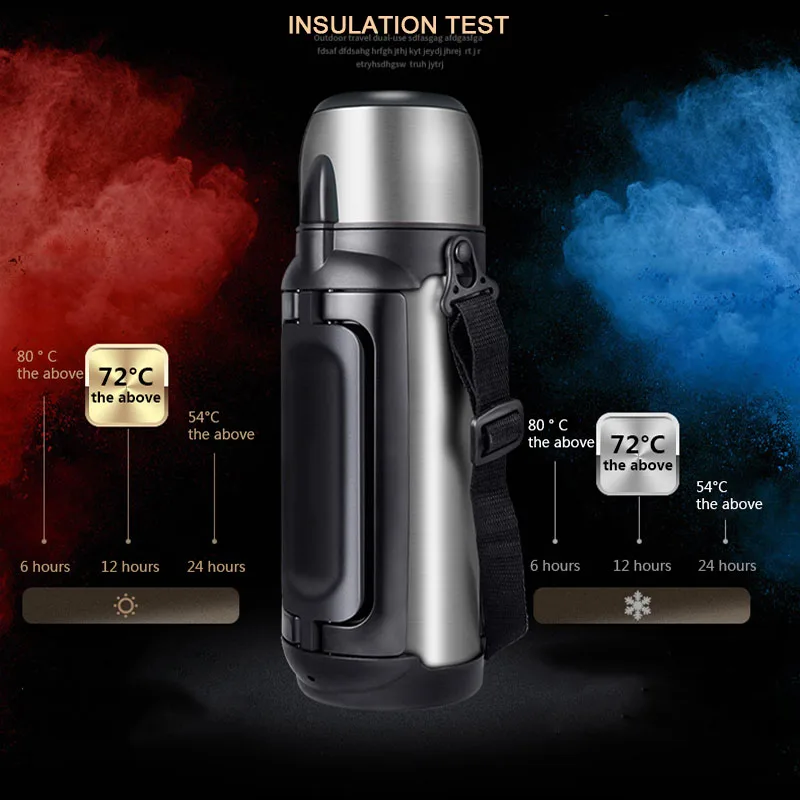 1.5L/2L большой емкости из нержавеющей стали Термос Горячая портативная изоляция