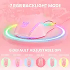 Игровая мышь Onikuma Cw905, розовая, 6400 DPI, проводная, механическая, RGB-подсветка