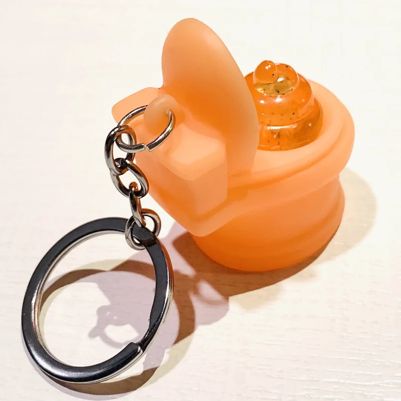 

Creative Cute Closestool Keychains Novelty Fun Little Tricky Prank Poo Keychain Cartoon Charm Bag Pendant Keyring Surprise Gift