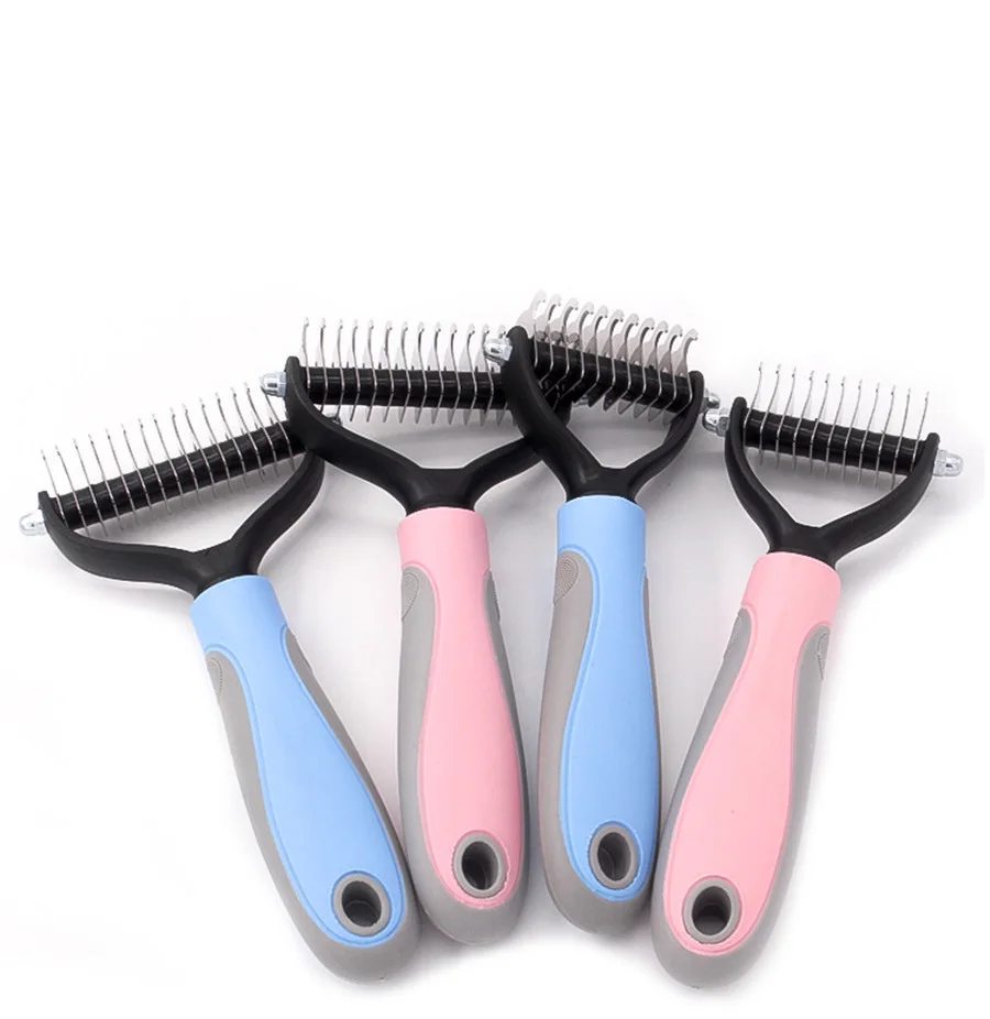Портативная Двухсторонняя щетка из нержавеющей стали для домашних животных