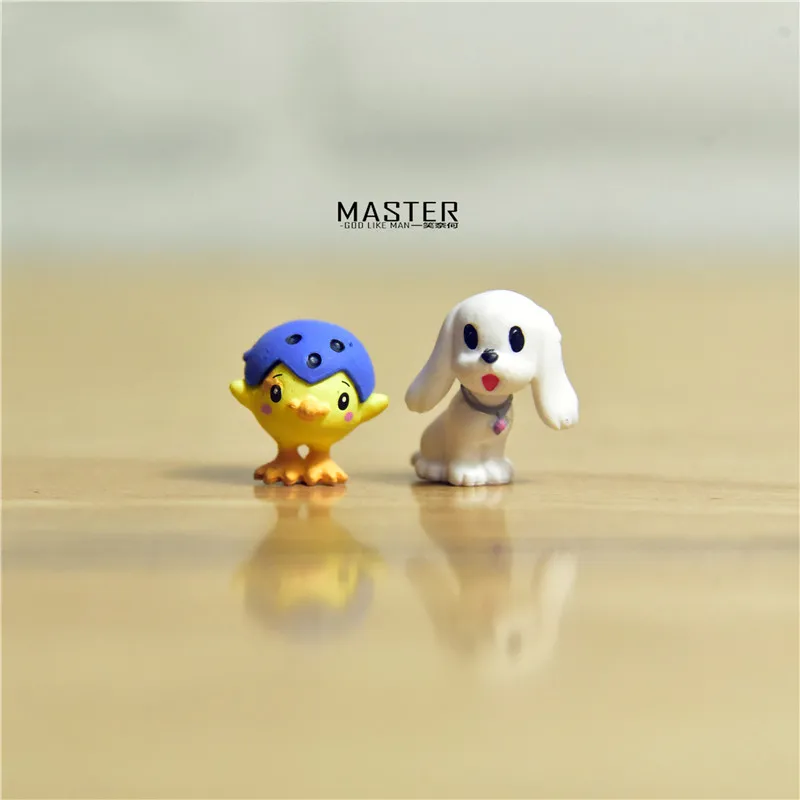 24 шт./лот 1 5 см очень маленькая цыпленка и собака искусственные фигурки животных
