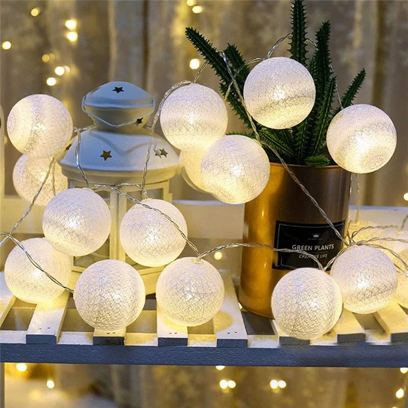 5M 20LED Katoen Bal Guirlande гирлянды светильник Свадебная вечеринка Kerst домой на открытом