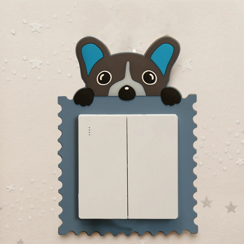 

Cute Cartoon Switch Sticker Glow in Dark Wall Sticker Luminous Switch Socket Silicone Protect Cover On-Off Creative 3D Sticker