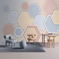 custom 3d wallpaper modern abstract geometric pastel pink blue photo mural paper for kids room bedroom kitchen wall decoration