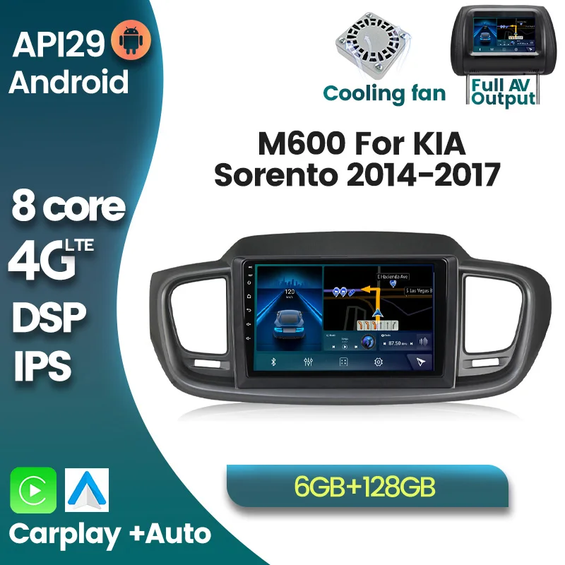 7862 Android 10 4GLTE 6G + 128G Автомобильный мультимедийный стерео плеер для KIA Sorento 2014 2015 2016