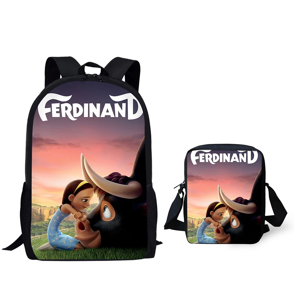 HaoYun Children's Backpack Set Feridinand Prints Pattern Kids School Bags Anime 3PC/Set Students Book-Bags Mochila Rucksack