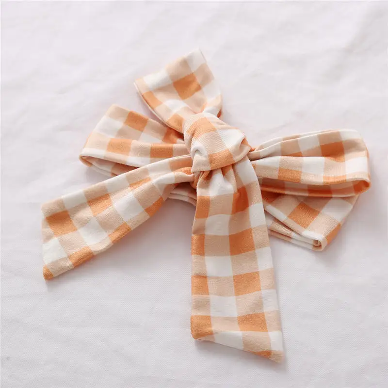 

3 Pieces Baby Suit Se Rainbow Plaid Print Round Neck Long Sleeve Baby Romper+ Solid Color Trousers+ Headband 4 Styles