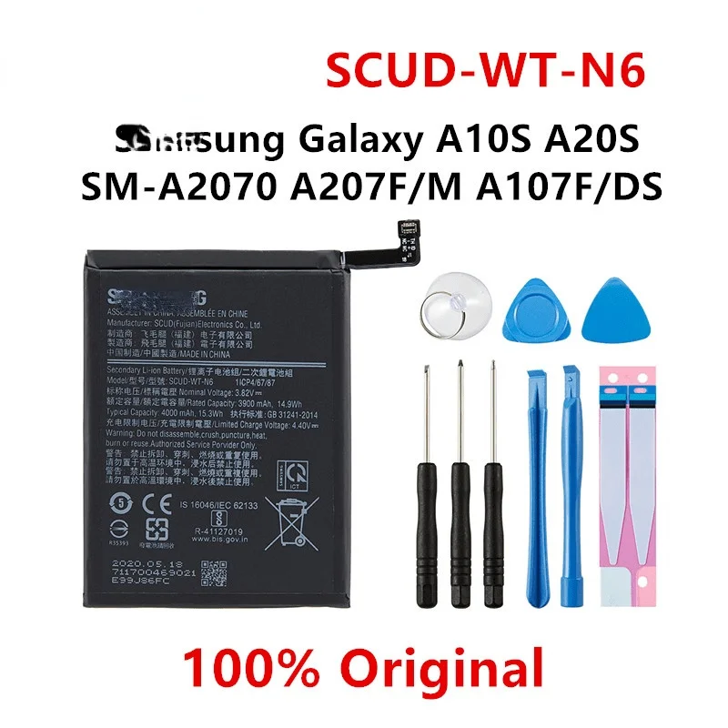 

Orginal SCUD-WT-N6 4000mAh Battery For Samsung Galaxy A10S A20S SM-A2070 A207F/M A107F/DS For Honor Holly 2 Plus +Tools