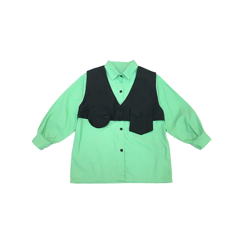 Рубашка для девочек Новинка 2019 года сезон осень Детский кардиган свободного