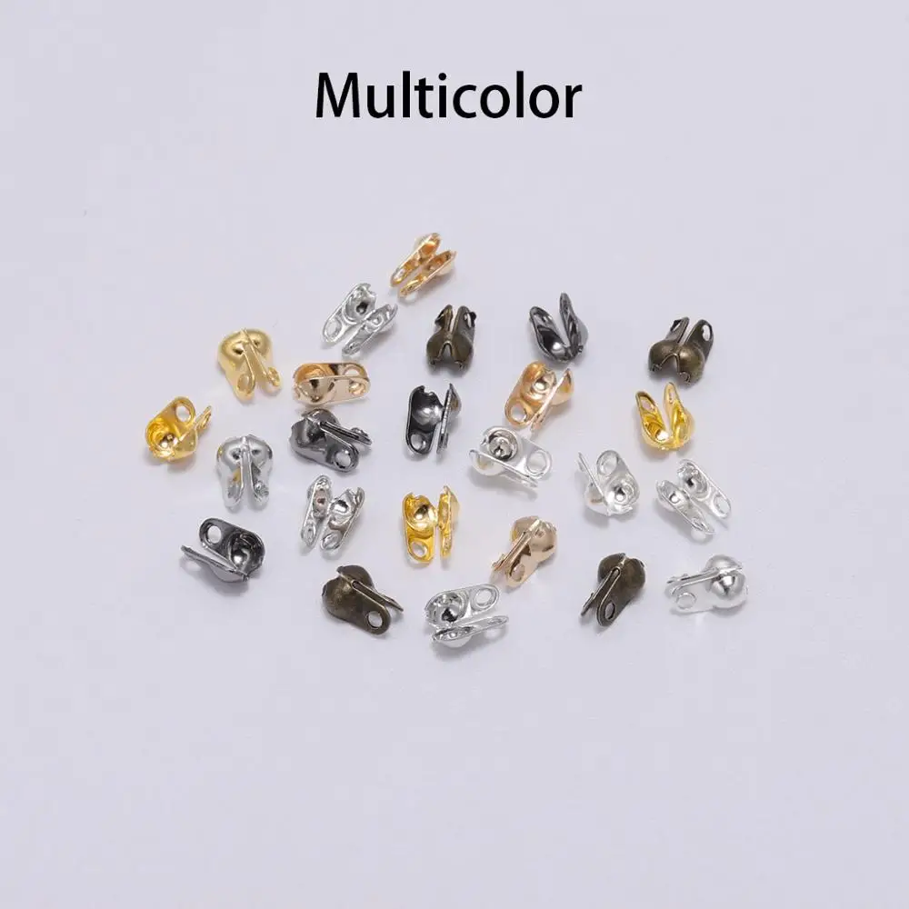 Multicolor 200 шт 1,5 2,4 3,2 мм серебристо-золотые медные бусины, бусины, подходят для шаровой цепи, застежка, разъемы для изготовления ювелирных изделий своими руками - Цвет: Multicolor