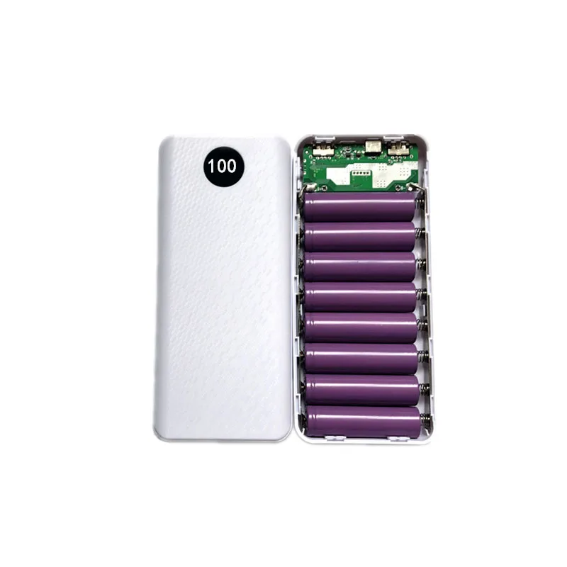 No Battery 8x18650, цифровой дисплей, Дополнительный внешний аккумулятор, коробка для аккумуляторов, портативный комплект для самостоятельной сборки, зарядное устройство для мобильного телефона, зарядное устройство для Iphone - Цвет: No Battery