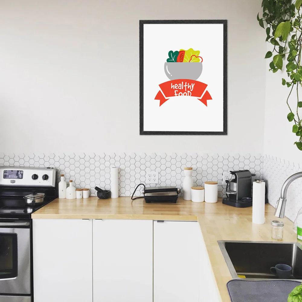 

Nordic Style Cartoon Wall Art Canvas Painting Posters and Prints Food Health Eggplant Tomatoes Wall Pictures Kitchen Home Decor