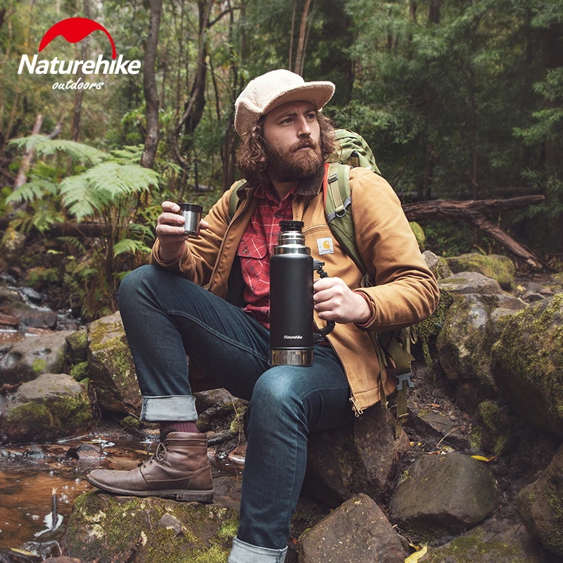 Naturehike 1.2L наружная двухслойная Вакуумная бутылка из нержавеющей стали спортивные