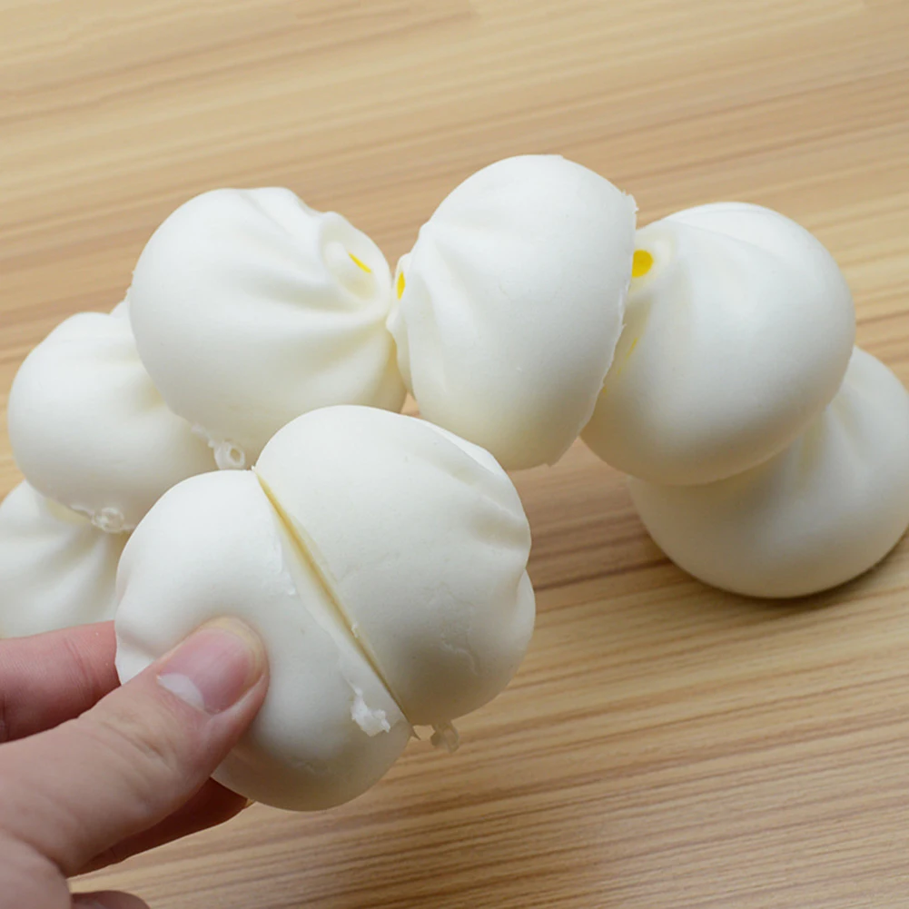 1Pc Simulation Steamed Bun Food Slow Rising Stress Reliever Kids Squeeze Toy Phone Strap Scented Relieve Funny Kid Gift | Игрушки и