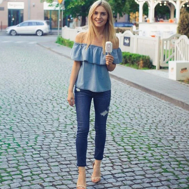 Стильная новая одежда с оборками на рукавах женские летние классические