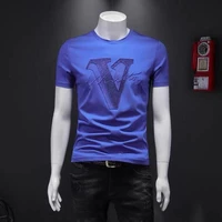 summer new mens short sleeved t shirt pure cotton round collar trim personality shirt male t shirt