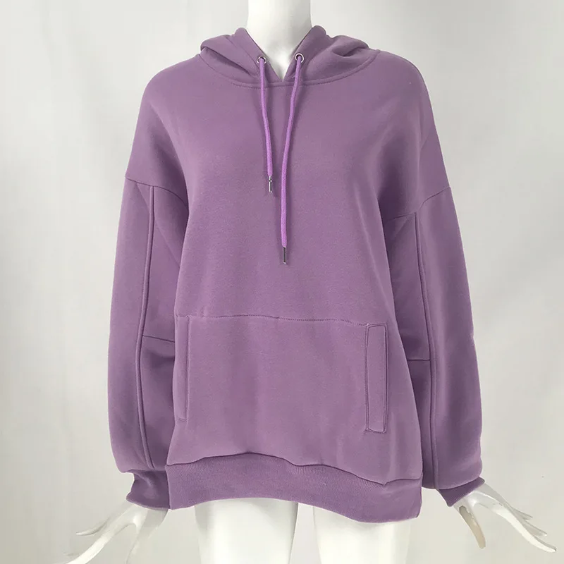 LUZUZI 2020 осенне-зимняя плотная теплая толстовка из чистого хлопка с капюшоном