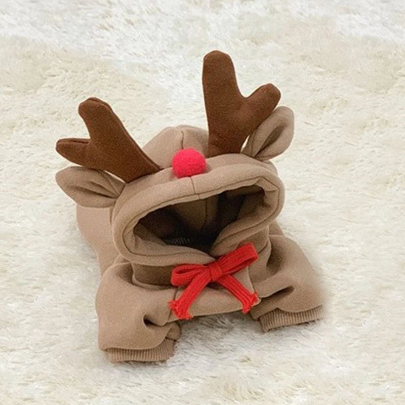 

New Year Christmas Pet Reindeer Cosplay Clothes Elk Costume Dog Hoodie Coat Jacket Winter Warm Hooded Jumpsuit Cat Dog Supplies