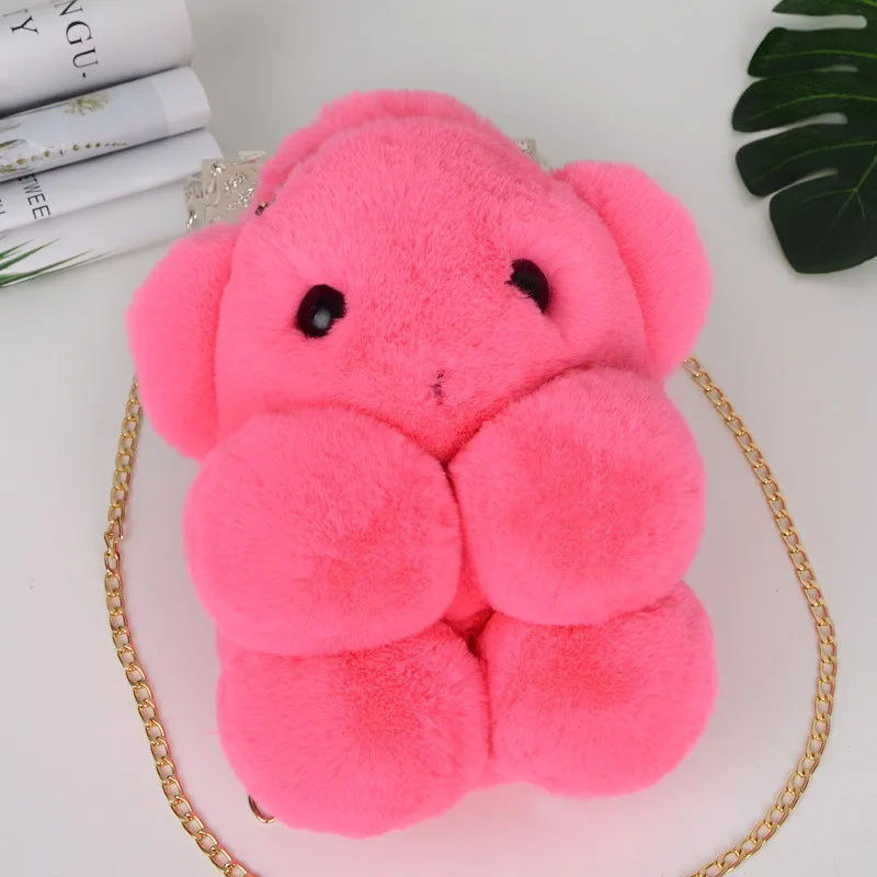 Новинка 2020 сумка из искусственного меха кролика Рекс через плечо с милым