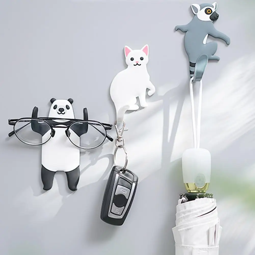 Настенный крючком держатель для ключей в виде Милого Животного съемные кухонные