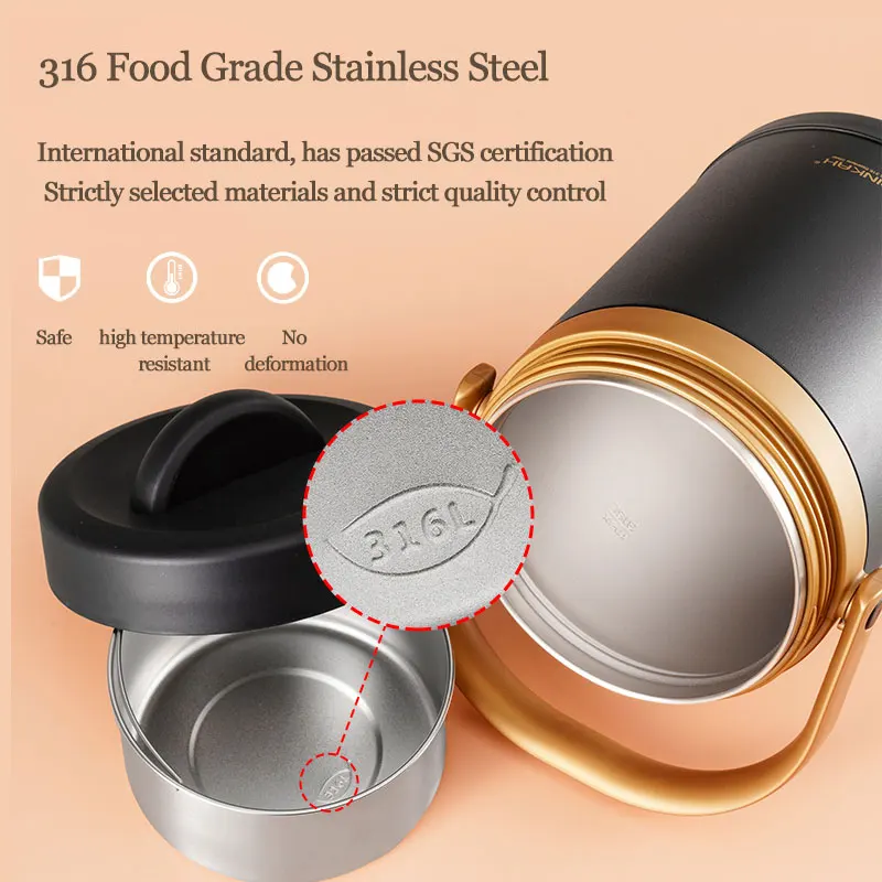 Pinkah ланч бокс 2л из нержавеющей стали сохранение тепла для взрослых бизнес бенто