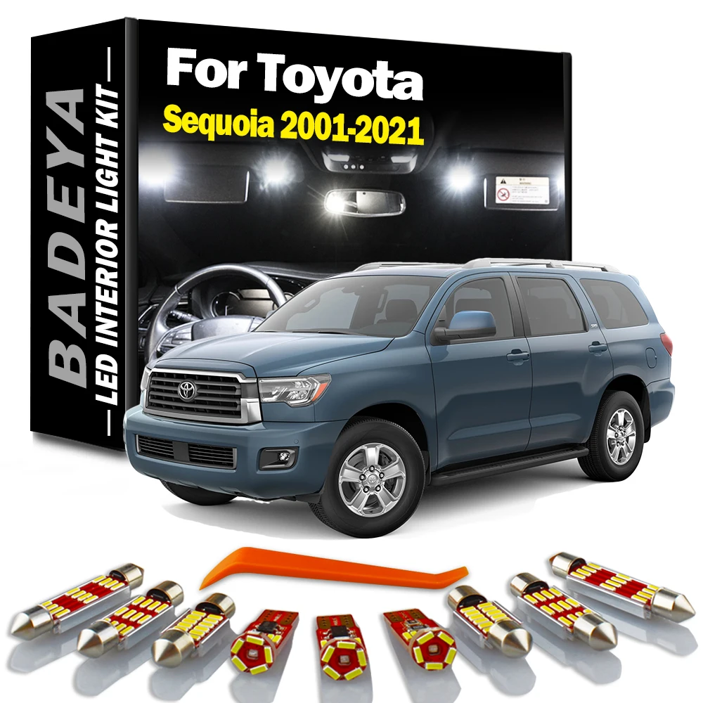 

BADEYA For Toyota Sequoia 2001-2013 2014 2015 2016 2017 2018 2019 2020 2021 LED Interior Map Dome Light Kit Auto Led Lamp Canbus