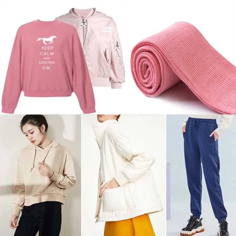 Трубчатый трикотажная Репсовая ткань из хлопка с манжетой высокого стрейч