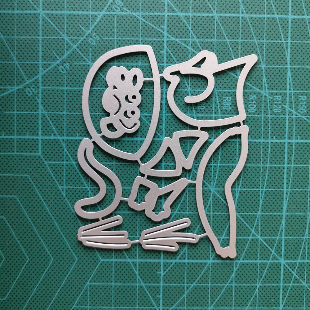 С рисунком кота и рыбки нерегулярные металлический Трафаретный вырубной штамп