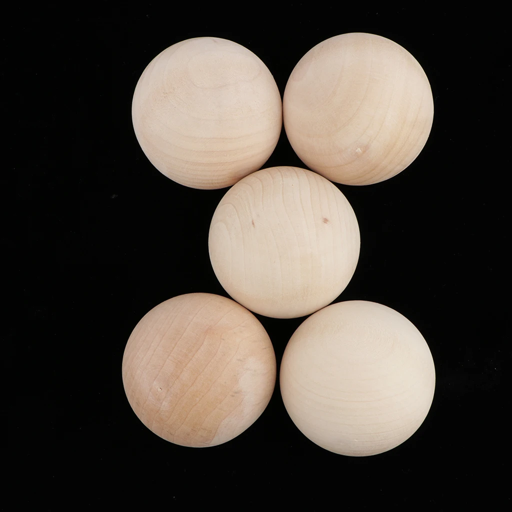 

5 Pcs Hardwood Balls Solid No Hole Crafts Making Round Ball 60mm Hand Made