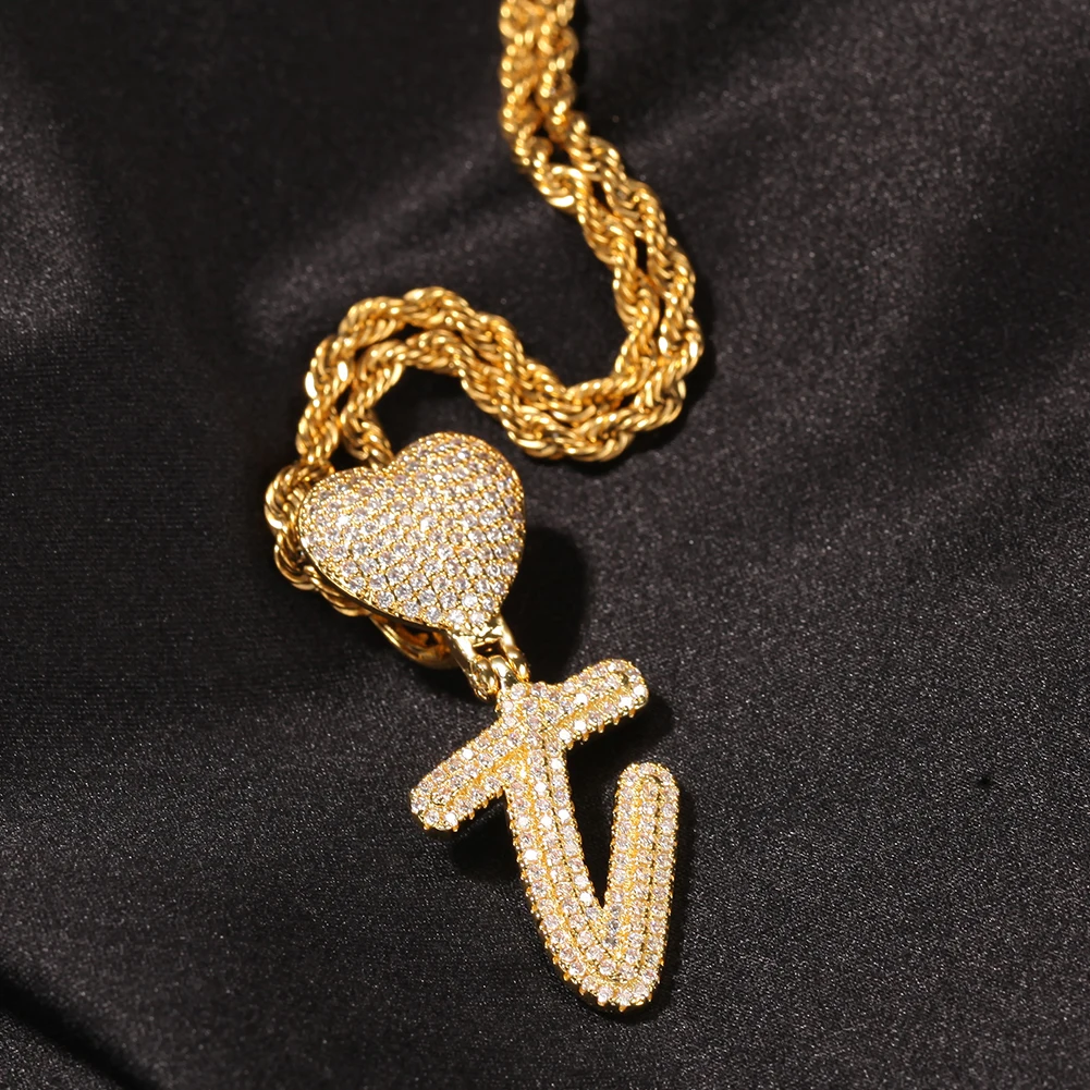 Uwin кисть с буквами в форме сердца кубическим цирконием интимное имя ожерелье