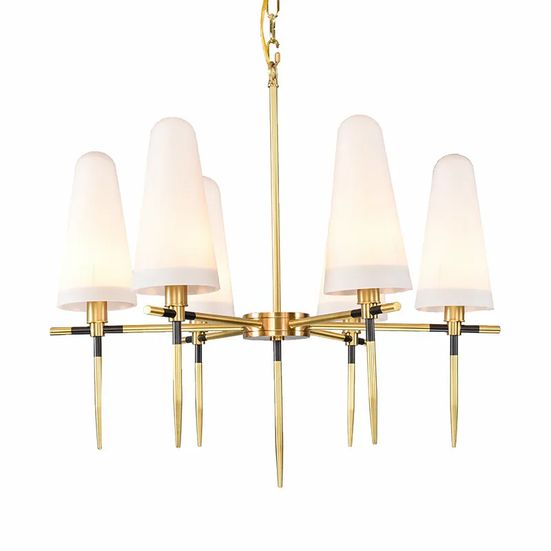 Роскошная люстра в скандинавском стиле Jaime со стеклянными оттенками