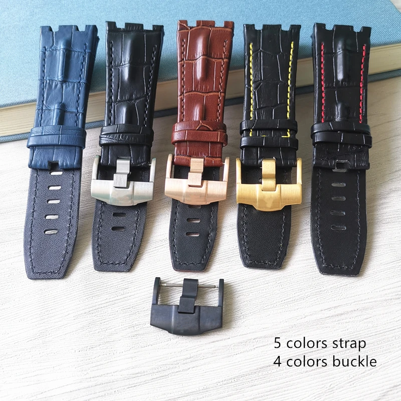 

Ремешок кожаный сменный для часов AP Audemars Piguet, водонепроницаемый спортивный браслет из Королевского дуба для морских часов, аксессуары для ч...