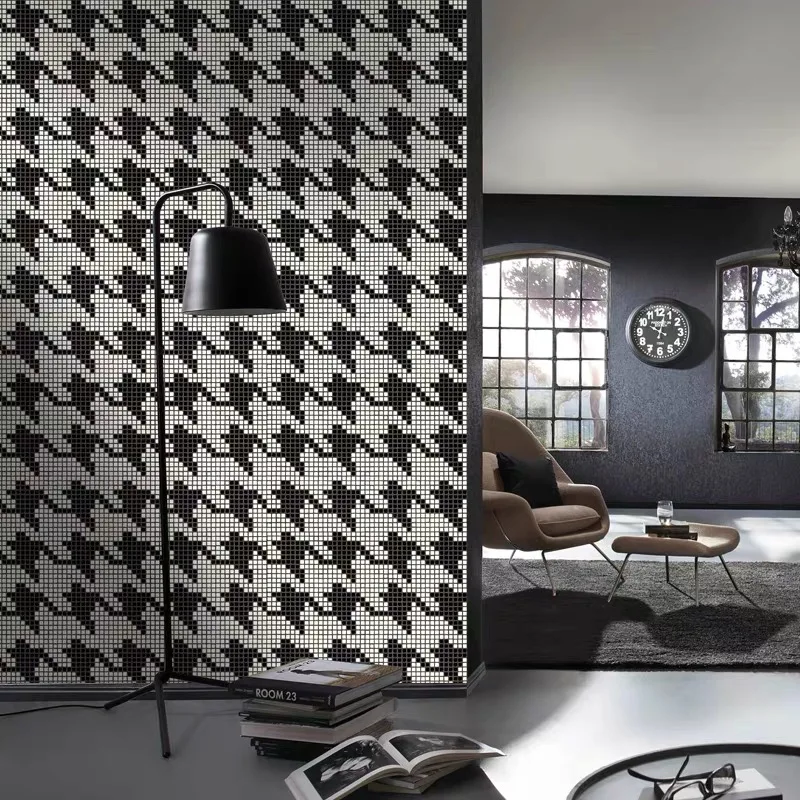 

Simplify style black and withe mix ceramic mosaic pattern