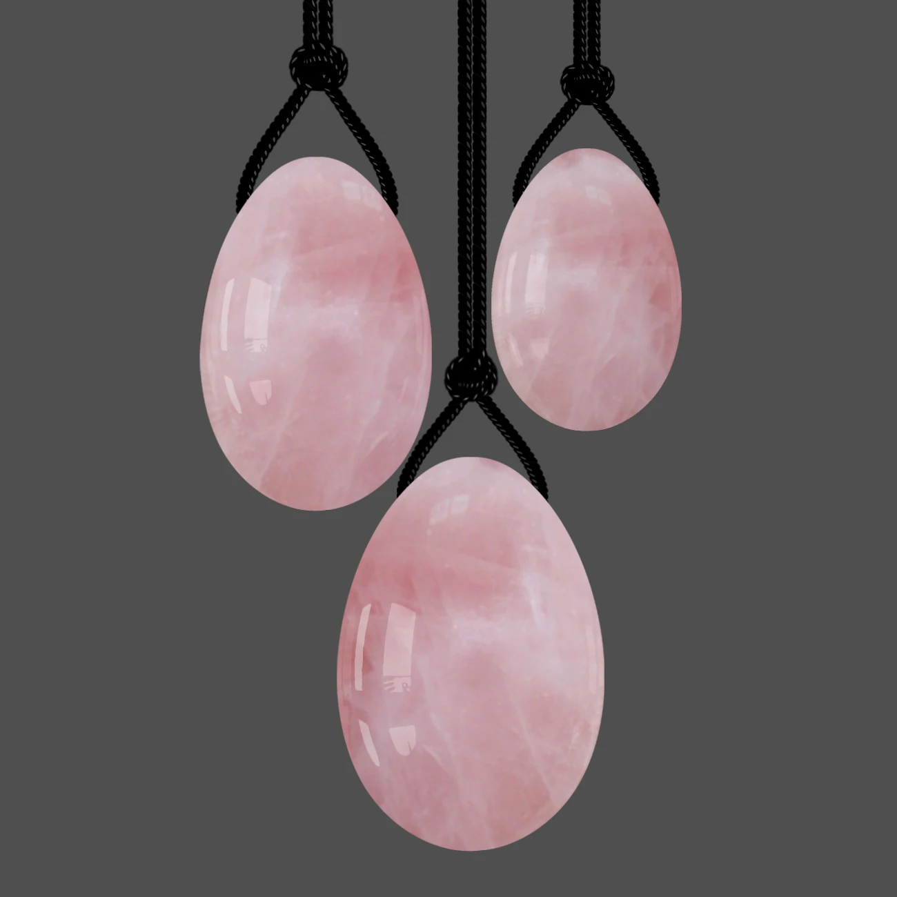 Прямая доставка просверленные Yoni набор яиц для массажа розового кварца