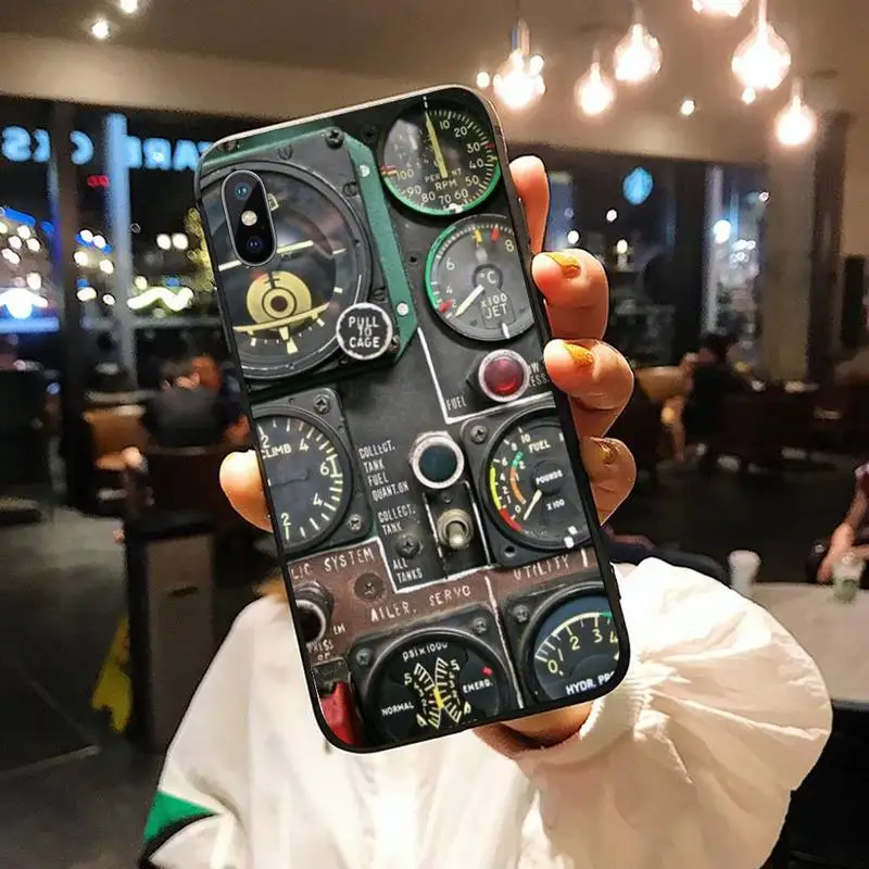 

Aviation Aeroplane Helicopter cockpit Instrument Phone Case for iPhone 11 12 mini pro XS MAX 8 7 6 6S Plus X 5S SE 2020 XR shell