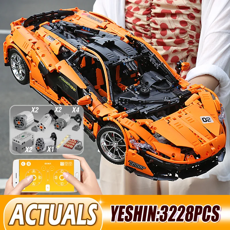 Модель радиоуправляемого автомобиля MOC 20087 McLarens P1 модель с функцией двигателя
