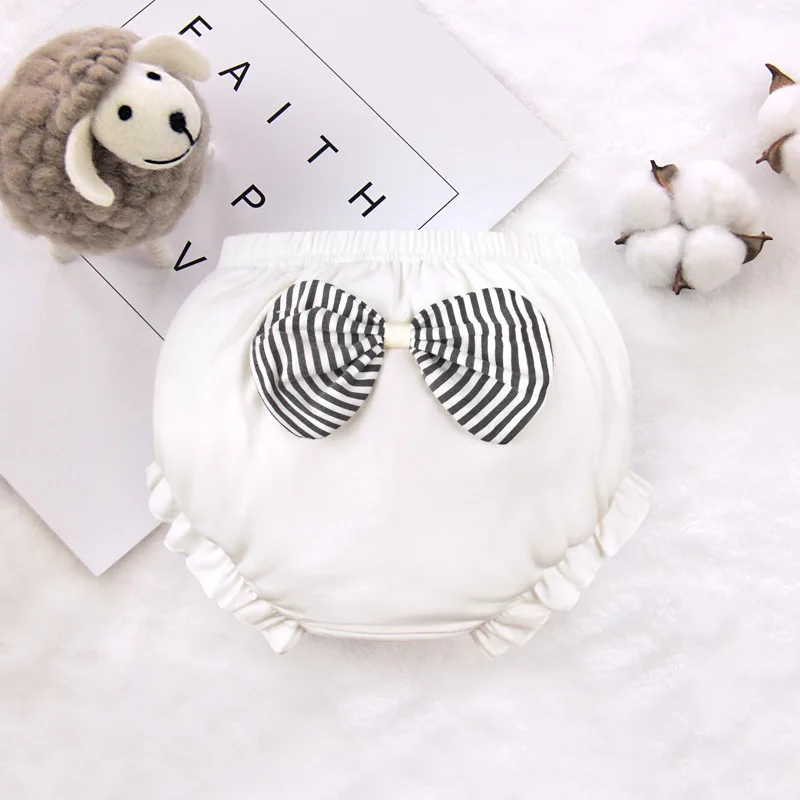 Детское нижнее белье хлопковые однотонные детские трусики милый большой бант