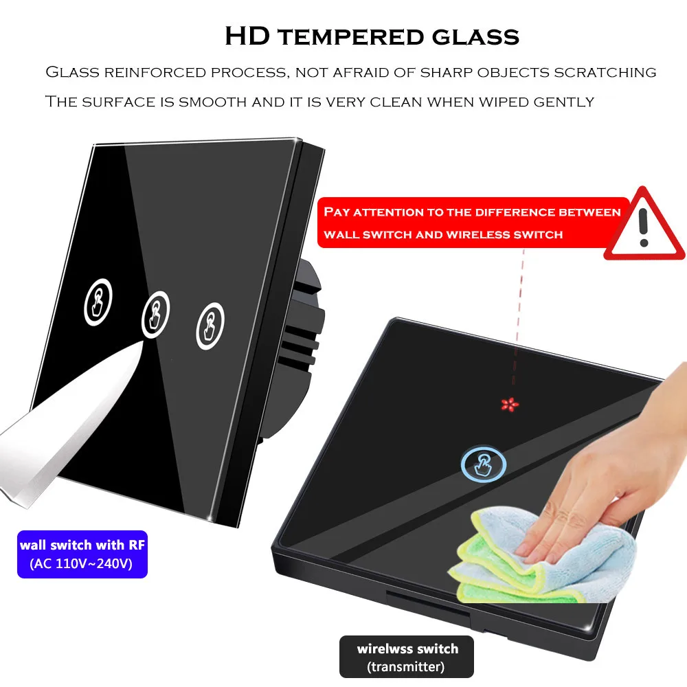 SMATRUL умный беспроводной сенсорный электрический выключатель светильник 433 мгц