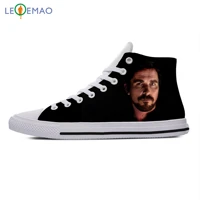 custom spring autumn canvas shoes christian bale high quality handiness flats mens casual shoes comfortable big