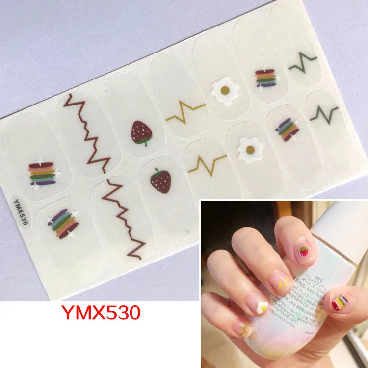 1 лист ногтей полное покрытие самоклеющиеся наклейки для переноса лака 14