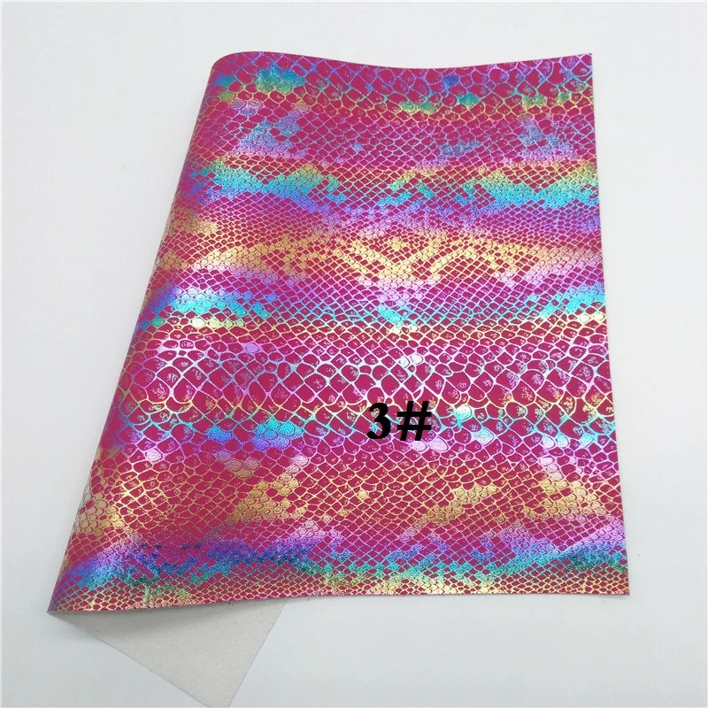 3 Glitterwishcome 21X29 см A4 размер винил для бантов Переливающаяся металлическая змеиная кожа, искусственная кожа листы для бантов, GM590A - Цвет: 3