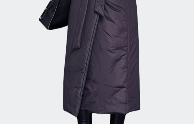 Женская длинная куртка-пуховик Parker белая приталенная на 90% утином пуху зима 2019 |