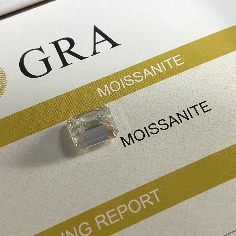 

Lab Created Grown moissanite Emerald Cut 7*9 2.2 carat GH VVS1 GRA diamond excellent Super White Moissanite earring ring DIY
