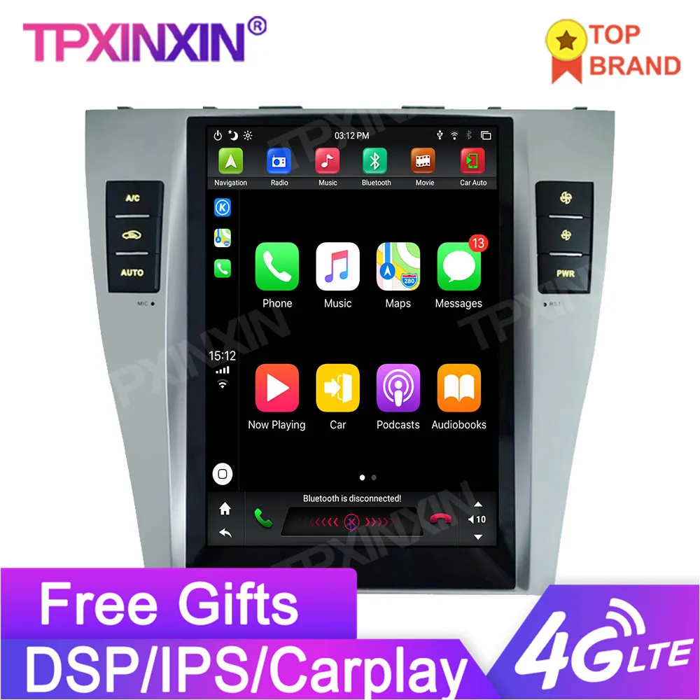 

Tesla Style Android 9.0 PX6 4GB Car GPS Navigation For TOYOTA CAMRY 2007-2011 Stereo Head unit Multimedia Player Auto Radio DSP