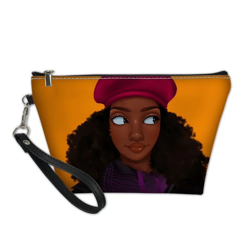 FORUDESIGNS/женские сумки для макияжа в африканском стиле для девочек, черная сумка для макияжа, женские портативные косметички, женская сумка для путешествий