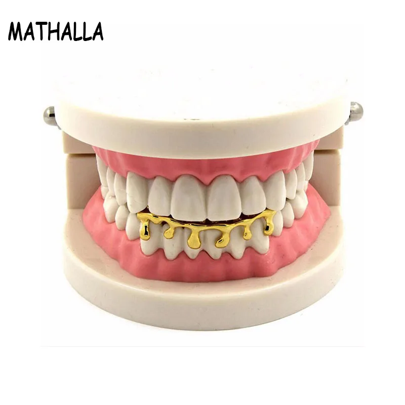 MATHALLA хип-хоп гриль покрытие золото розовое капает зубы решетка снизу мангал