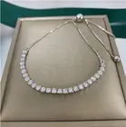 Женский браслет из серебра 100% пробы, с муассанитом 925 мм